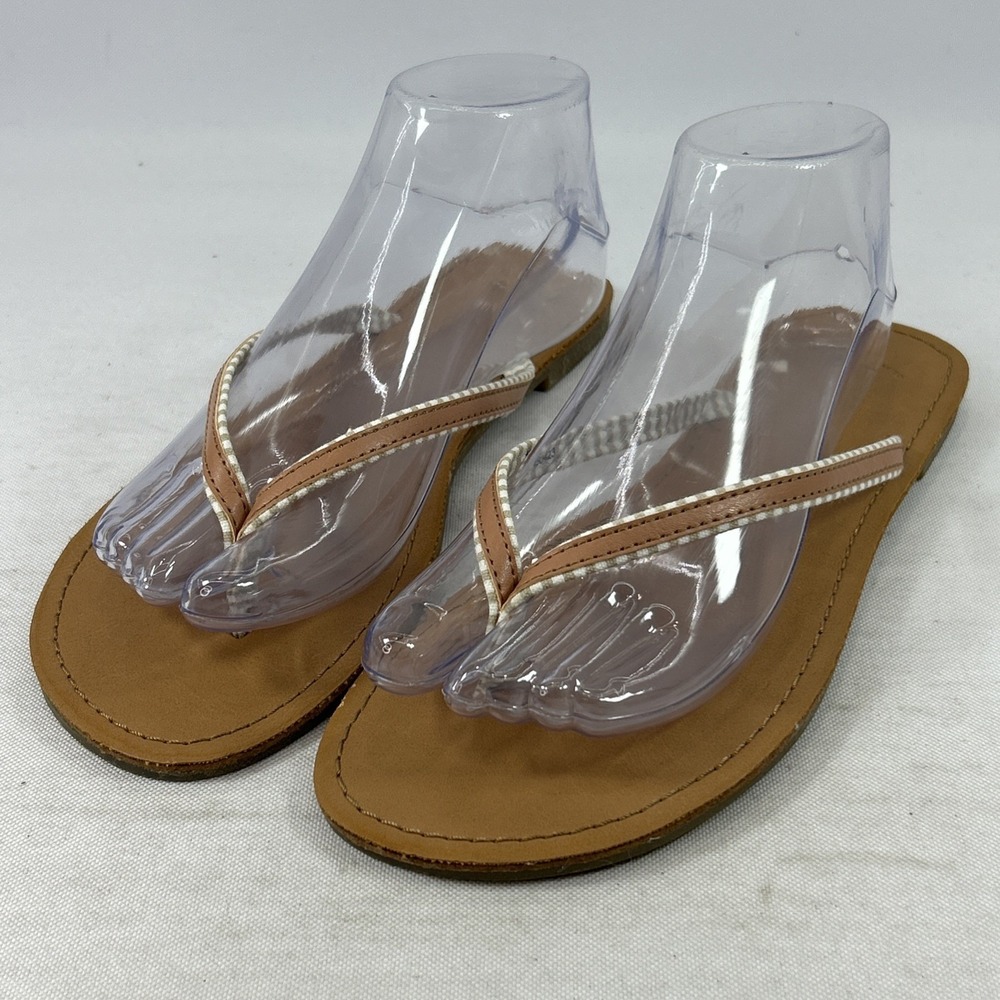 GAP Thong Flip Flops  Sandals Women's Size 9M Faux Leather Slip On Slides